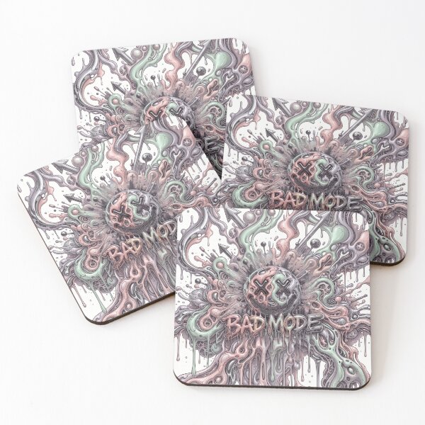 Item preview, Bad Mode Melting Pink Grunge Smiley Liquid Art designed and sold by MarCinu Art.
