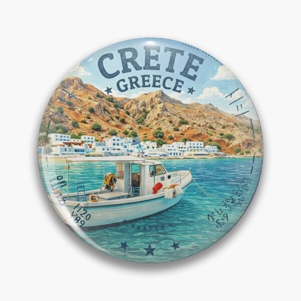 Item preview, A Vintage Travel Seal Stamp of Crete - Greece designed and sold by vectcd.