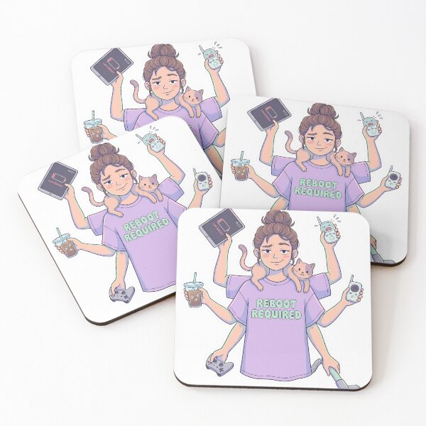 Item preview, Tired Multitasking Mom Reboot Required Tech Cat Gamer Design designed and sold by BikeRelaxStudio.