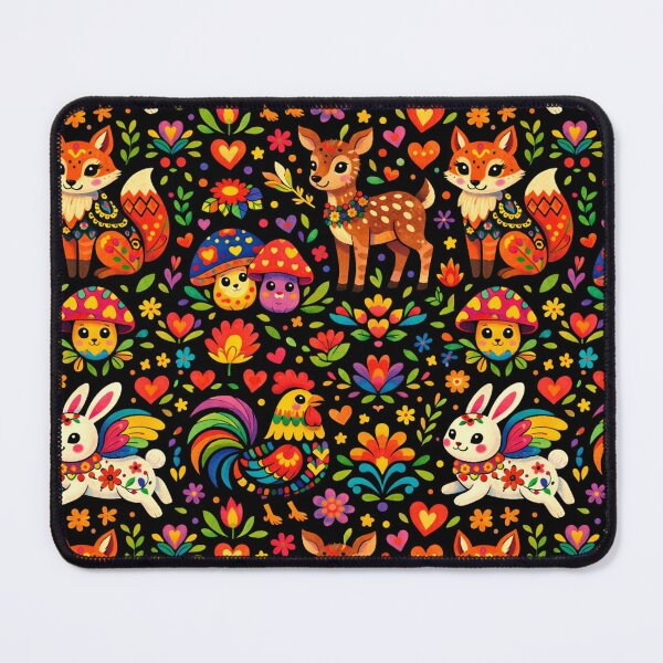 Item preview, Folk Art Forest Friends - Cute Floral Fox, Deer, and Bunny Pattern designed and sold by myforestfog.