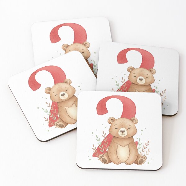 Item preview, Watercolor bear with number 2 designed and sold by Motivburg.