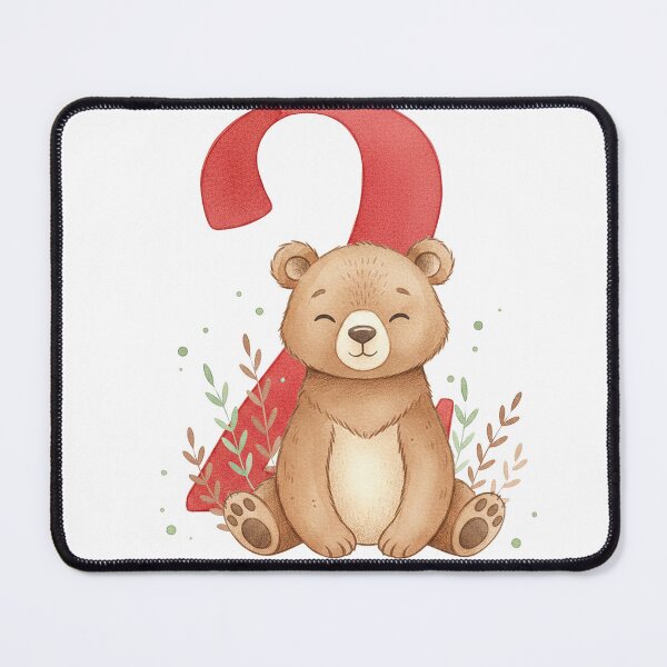 Item preview, Watercolor bear with number 2 designed and sold by Motivburg.
