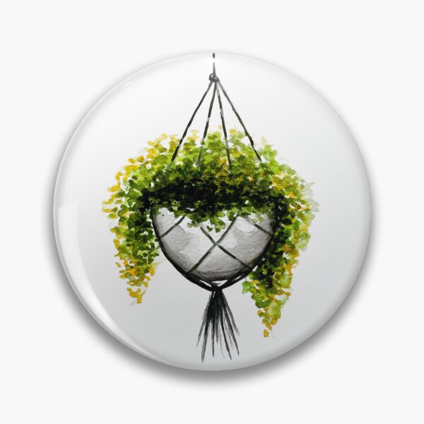 Item preview, Watercolor Hanging Plant with Geometric Pot Sticker | Boho Botanical Art designed and sold by Little Bloom Studio.