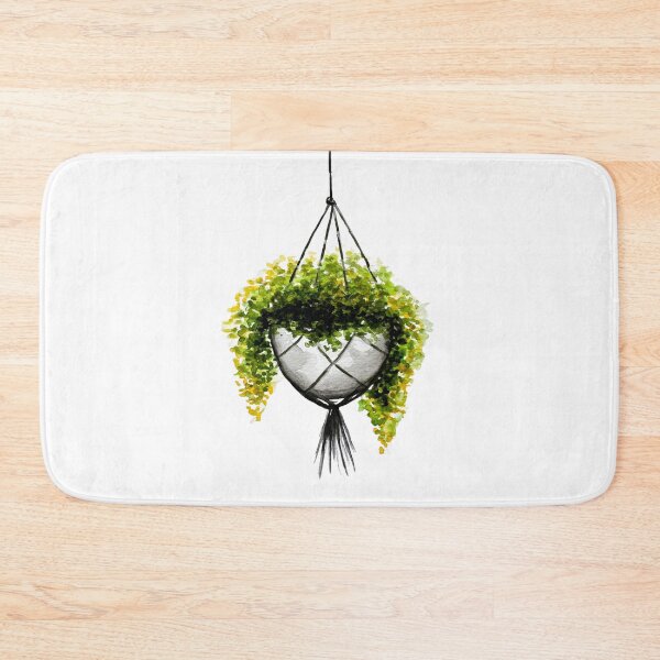 Item preview, Watercolor Hanging Plant with Geometric Pot Sticker | Boho Botanical Art designed and sold by Little Bloom Studio.