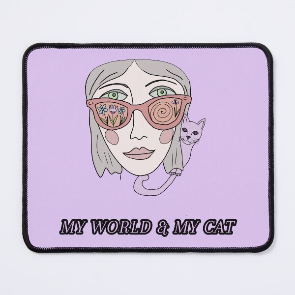 Item preview, Boho Minimalist Line Art Girl and Cat Illustration  designed and sold by LeshanArt.