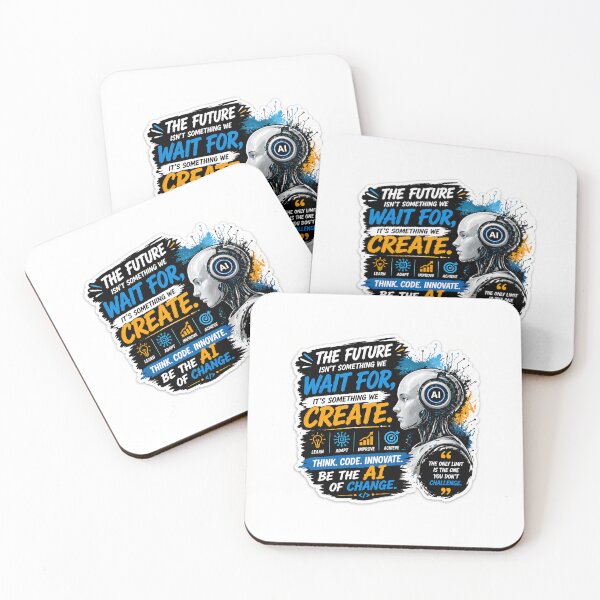 Item preview, AI Motivation Sticker | The Future Is Created Not Waited | Tech Inspirational Quote | Coding & Innovation Sticker designed and sold by Ishratparween11.