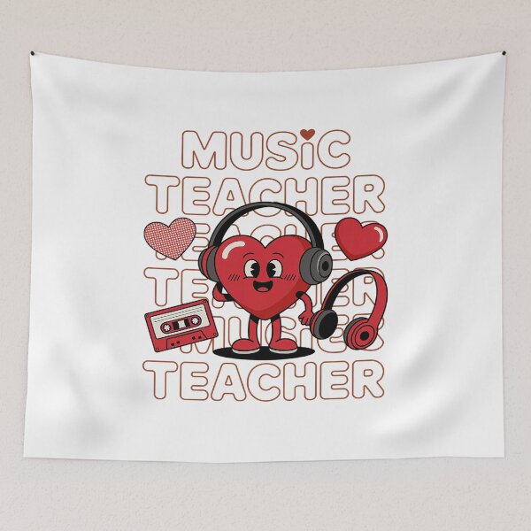 Item preview, Retro Valentine's Day Music Teacher Cute Heart Music Lovers designed and sold by fferomananul.