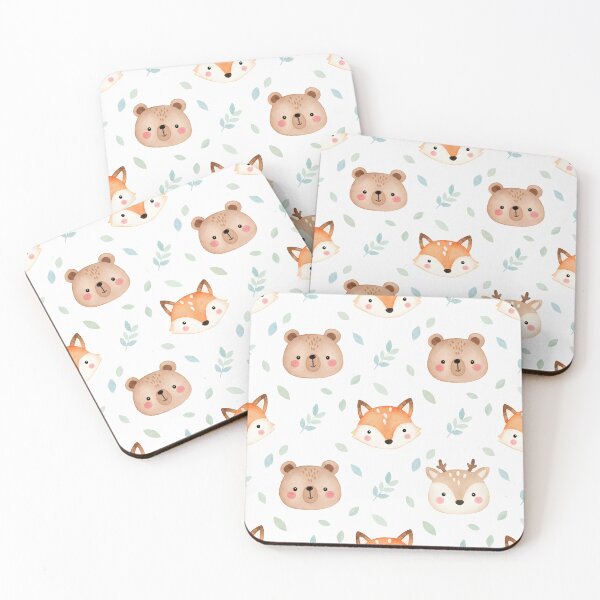 Item preview, Woodland Animal Faces Seamless Pattern designed and sold by naragon4289.