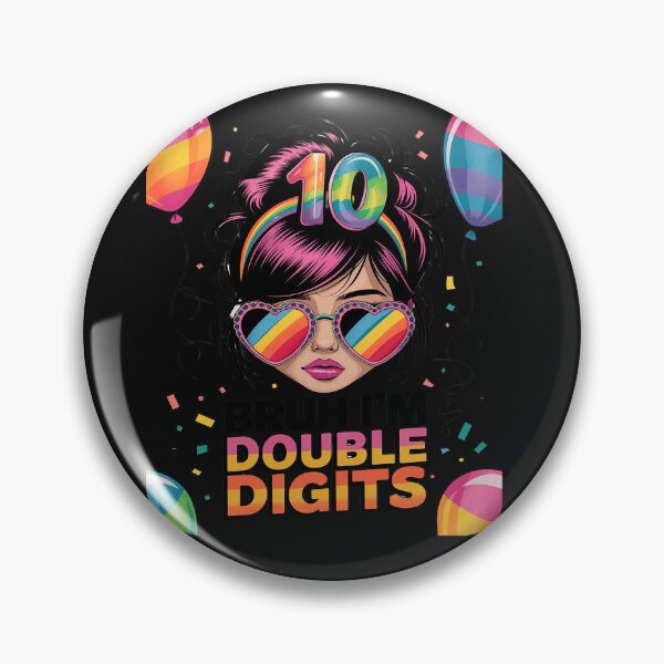 Item preview, Bruh I’m Double Digits 10th Birthday Girl Messy Bun Tie Kids designed and sold by Sutvaomom.