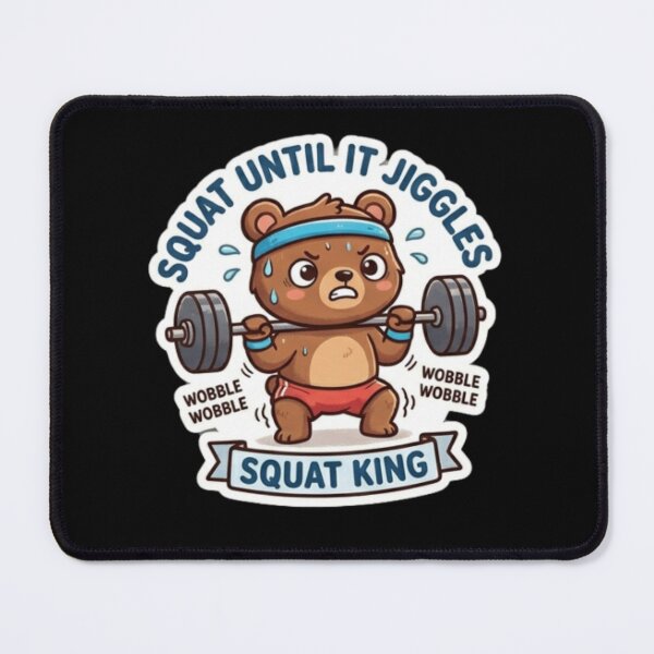 Item preview, Squat King motivational Bear Gym Sticker designed and sold by K-Vibe Design Studio.
