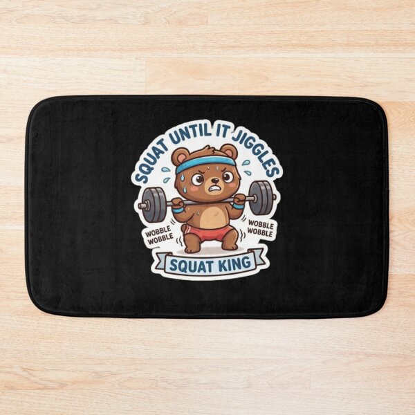 Item preview, Squat King motivational Bear Gym Sticker designed and sold by K-Vibe Design Studio.