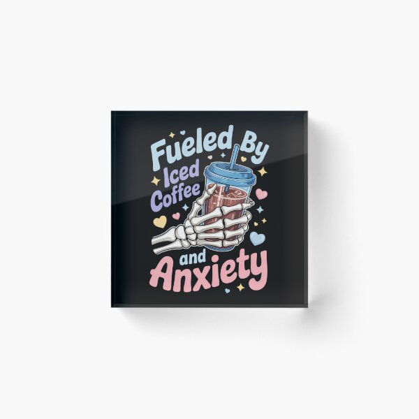 Item preview, Fueled By Iced Coffee & Anxiety Coffee Latte & Espresso Fans designed and sold by VENOM0RIOT.