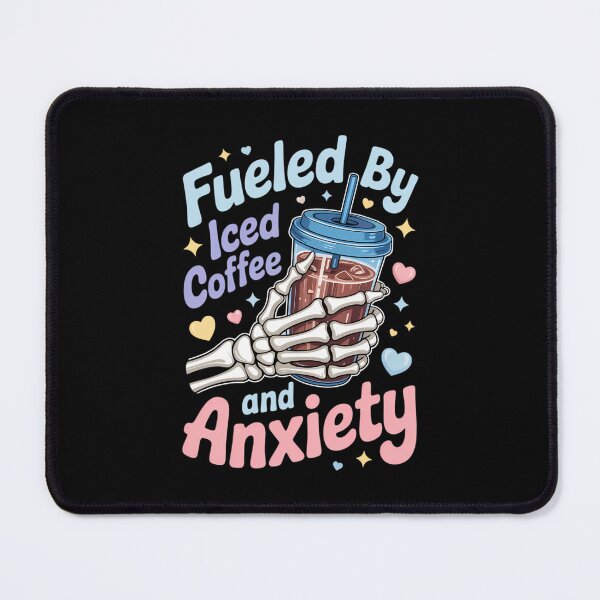 Item preview, Fueled By Iced Coffee & Anxiety Coffee Latte & Espresso Fans designed and sold by VENOM0RIOT.