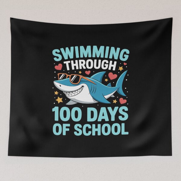 Item preview, Sea Swimming Through 100 Days of School Cool Shark Boys Kids designed and sold by fferomananul.