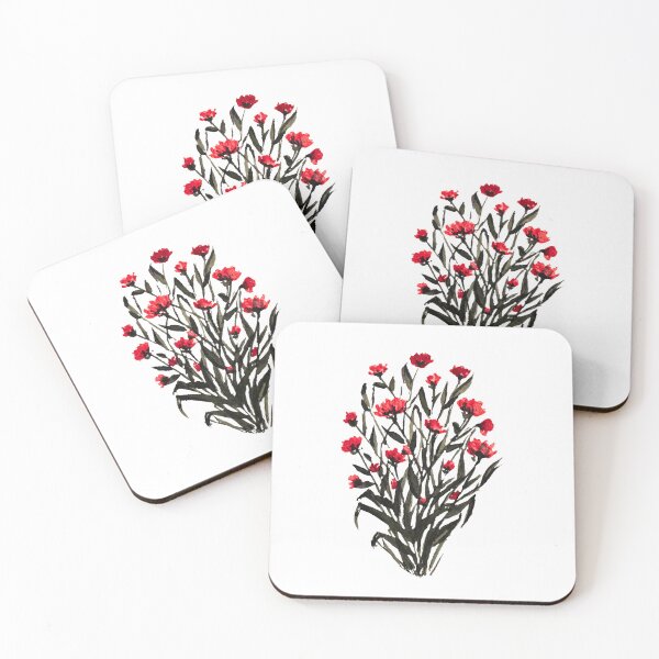 Item preview, Red Floral Watercolor Bouquet | Carnation Art Print | Botanical Wall Decor designed and sold by Little Bloom Studio.