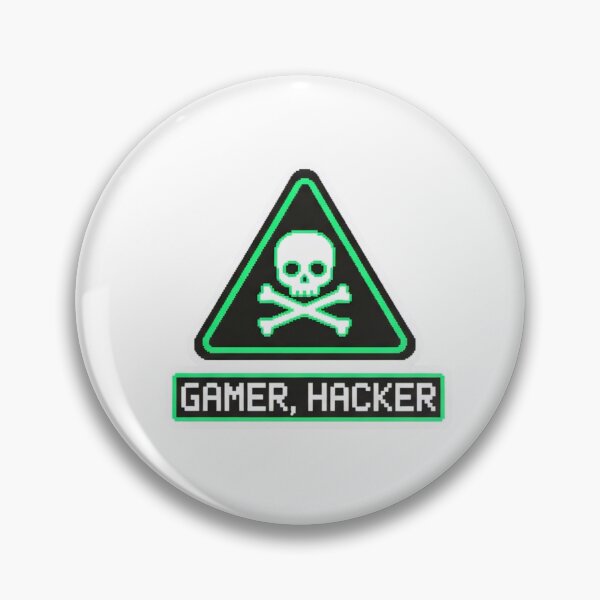 Item preview, Gamer Hacker Skull - Green & White Warning Sign designed and sold by XM STOREZ .