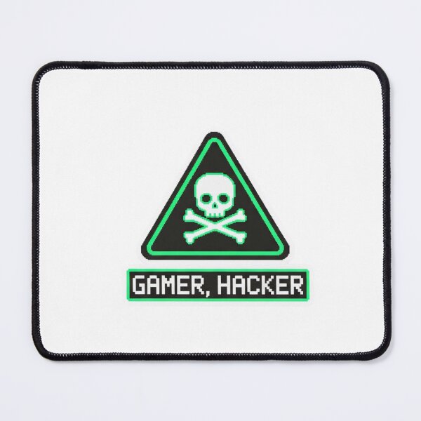 Item preview, Gamer Hacker Skull - Green & White Warning Sign designed and sold by XM STOREZ .