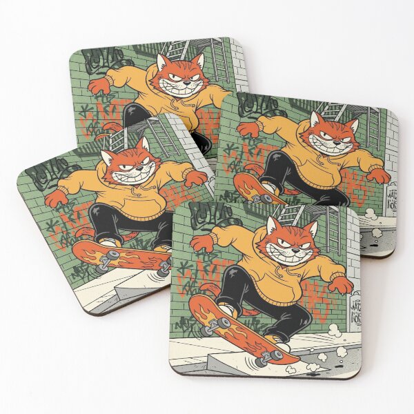 Item preview, Orange Menace: Street Skater Ginger Cat in Action designed and sold by 1434s.