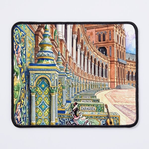Item preview, Seville Spain Plaza de España Watercolor Art designed and sold by POSTERIOCREW.
