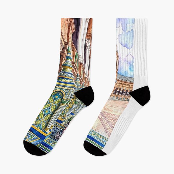 Item preview, Seville Spain Plaza de España Watercolor Art designed and sold by POSTERIOCREW.