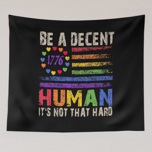 Item preview, LGBT Heart Retro Be A Decent Human It's Not That Hard designed and sold by Ortigzitoun.