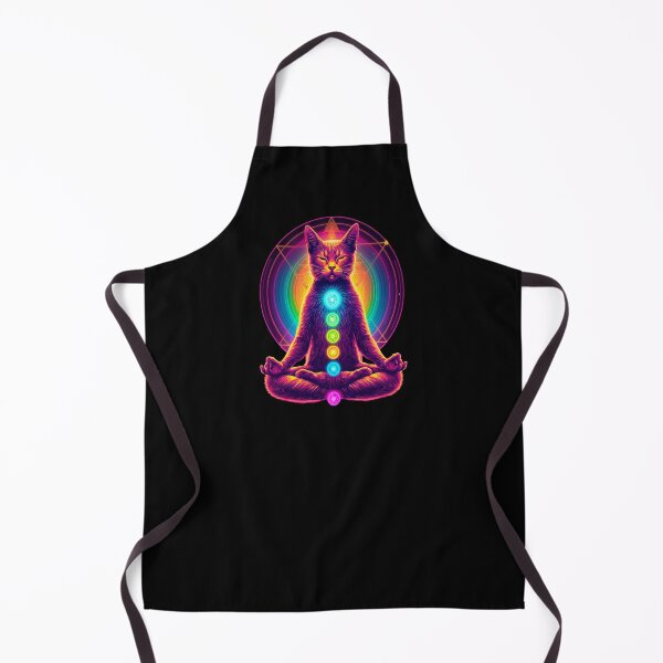 Item preview, Psychedelic Chakra Cat Meditation | Neon Spiritual Yoga Aesthetic Cat Design designed and sold by IdentityThread.