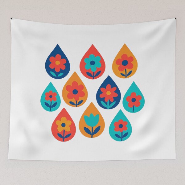Item preview, Rain drops with flowers designed and sold by uunaa.