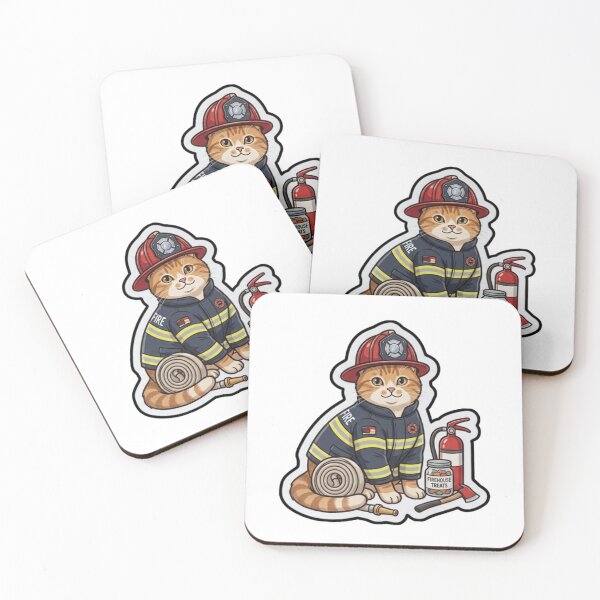 Item preview, Brave Firefighter Ginger Cat Hero Sticker designed and sold by Purely Art Shop.
