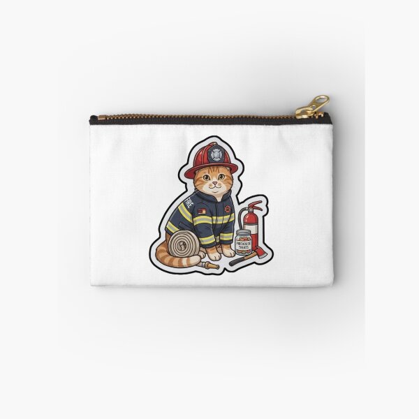 Item preview, Brave Firefighter Ginger Cat Hero Sticker designed and sold by Purely Art Shop.