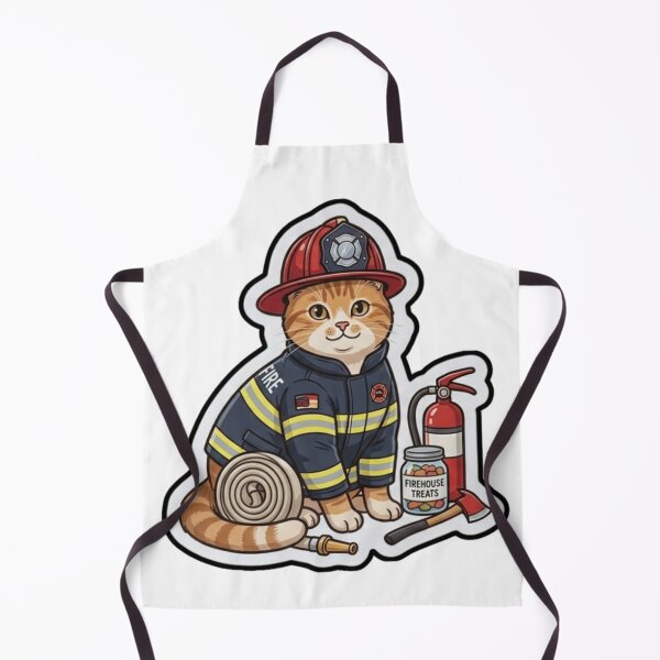 Item preview, Brave Firefighter Ginger Cat Hero Sticker designed and sold by Purely Art Shop.