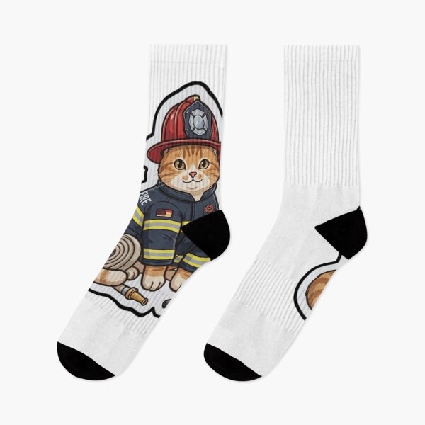Item preview, Brave Firefighter Ginger Cat Hero Sticker designed and sold by Purely Art Shop.