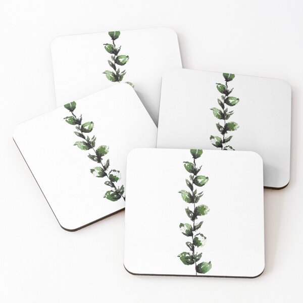 Item preview, Green Watercolor Leaf Stem | Minimal Botanical Art | Aesthetic Nature Plant Illustration designed and sold by Little Bloom Studio.