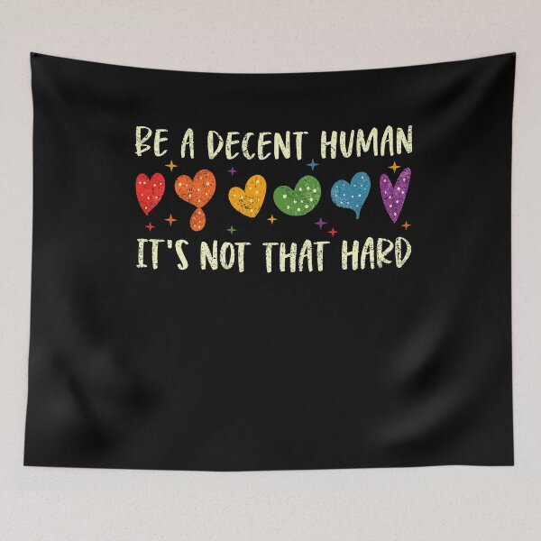 Item preview, LGBT Heart Retro Be A Decent Human It's Not That Hard designed and sold by Ortigzitoun.