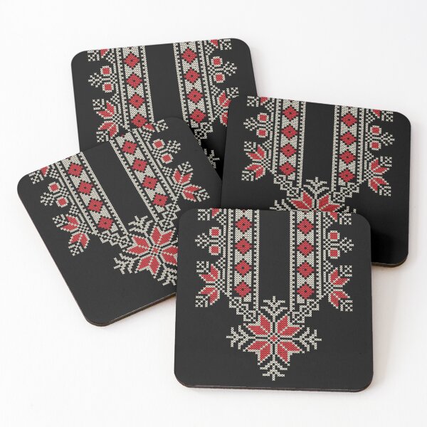 Item preview, Palestinian Jordanian Arabic Traditional Tatreez Realistic Embroidery Pattern Design #14 crm-red designed and sold by Hurriyyatee.