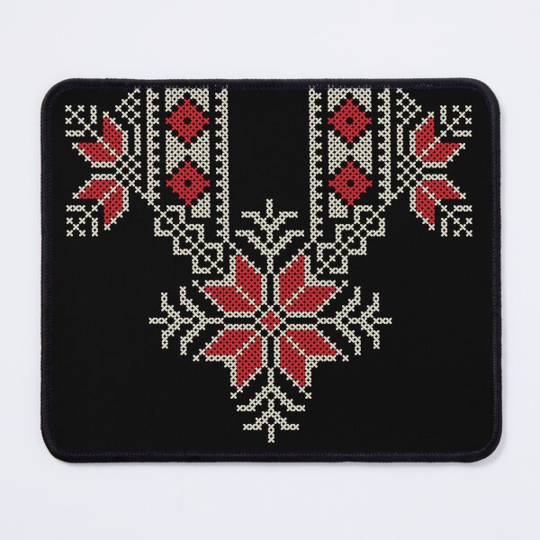Item preview, Palestinian Jordanian Arabic Traditional Tatreez Realistic Embroidery Pattern Design #14 crm-red designed and sold by Hurriyyatee.