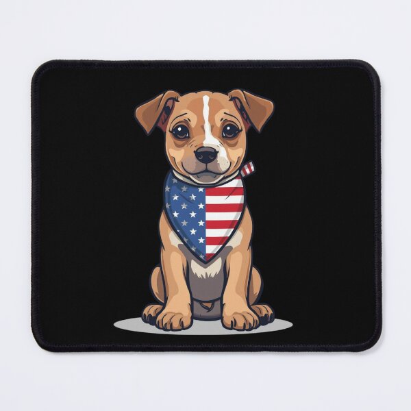 Item preview, Cute Dog with Patriotic Bandana Illustration designed and sold by KapiPrint.