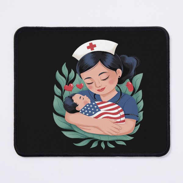 Item preview, Caring nurse Hugging newborn baby Mother's day USA Flag designed and sold by Thamngan.