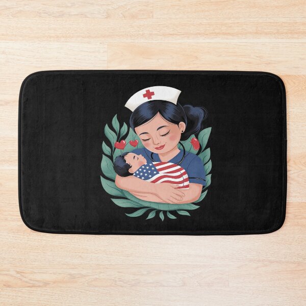 Item preview, Caring nurse Hugging newborn baby Mother's day USA Flag designed and sold by Thamngan.