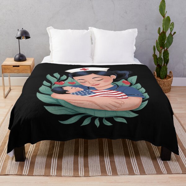 Item preview, Caring nurse Hugging newborn baby Mother's day USA Flag designed and sold by Thamngan.