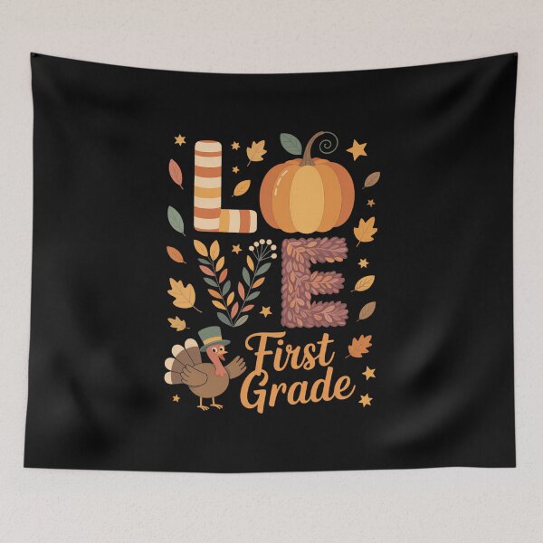 Item preview, Love First Grade Teacher Turkey Thanksgiving Autumn Fall designed and sold by VENOM0RIOT.