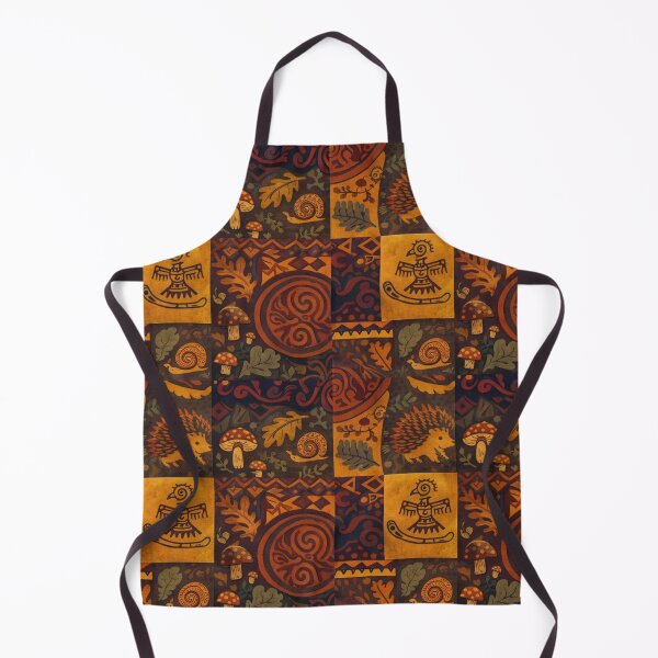 Item preview, Autumn Ethno Patchwork - Rustic Hedgehog and Woodland Folk Art designed and sold by myforestfog.