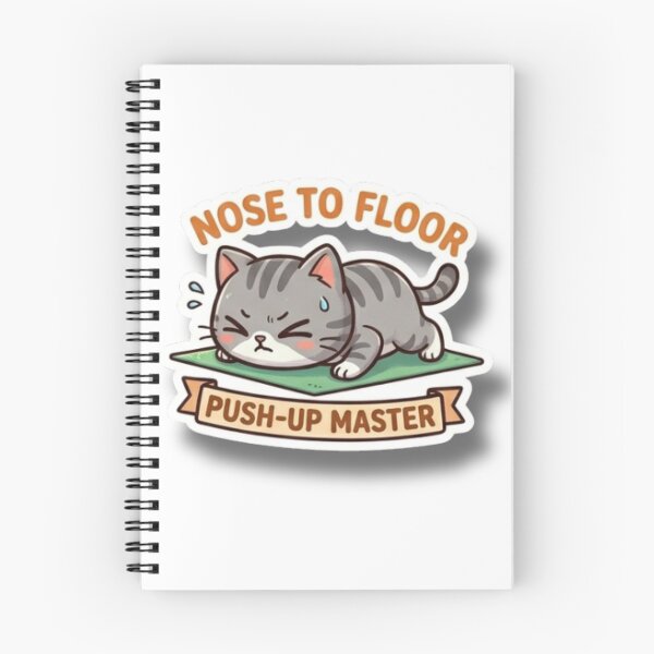 Item preview, Cute Cat Push-Up Master Workout Sticker designed and sold by K-Vibe Design Studio.