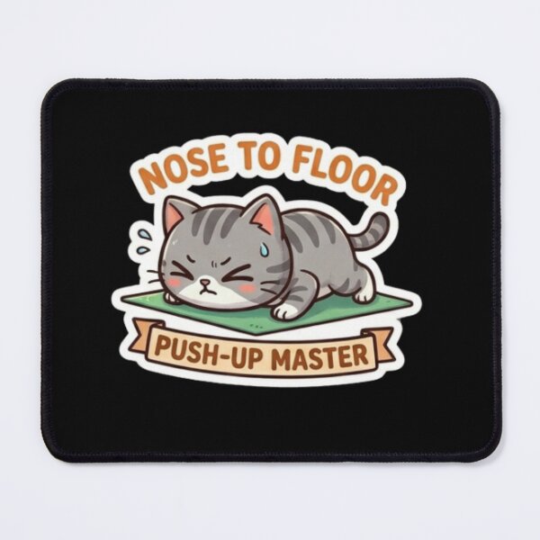 Item preview, Cute Cat Push-Up Master Workout Sticker designed and sold by K-Vibe Design Studio.