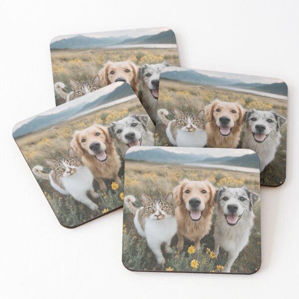 Item preview, Dogs and Cats Funny Poster with Multiple Moons Fantasy Sky Background designed and sold by Jubjangm3.