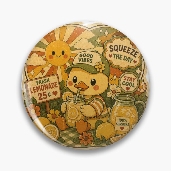 Item preview, Retro Lemon Duck 70s Aesthetic Cute Sticker designed and sold by MiniYume.
