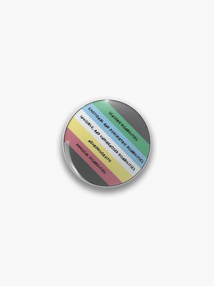 Thumbnail 1 of 3, Pin, Disability pride (version 5) designed and sold by MEMAndF.