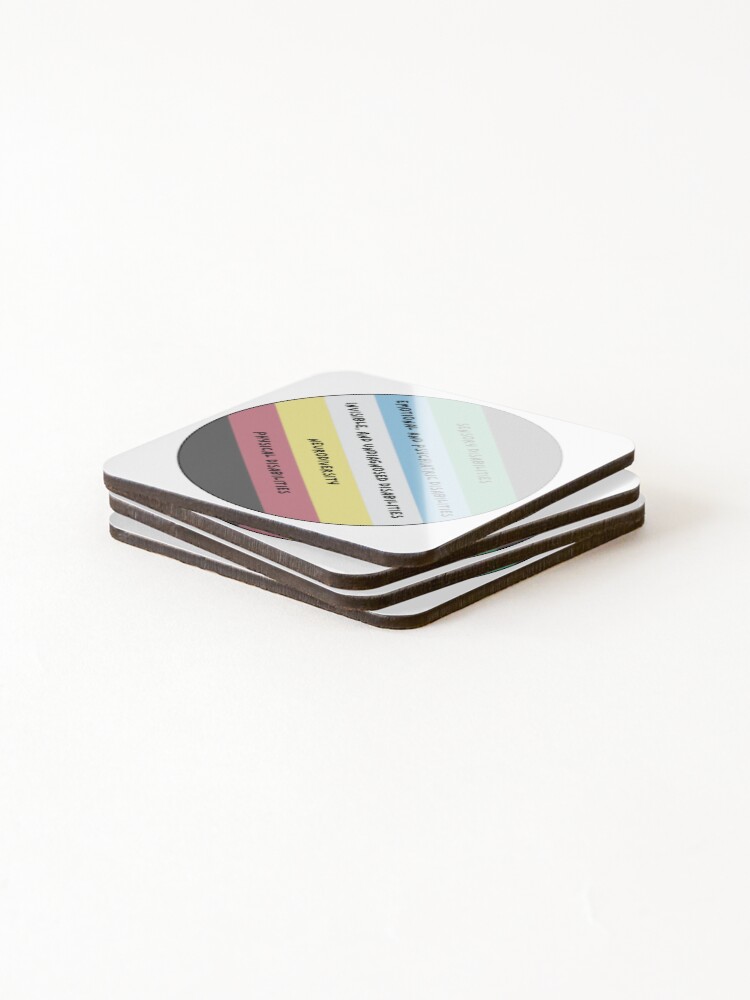 Thumbnail 4 of 5, Coasters (Set of 4), Disability pride (version 5) designed and sold by MEMAndF.