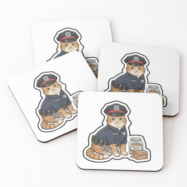Item preview, Cute Police Officer Ginger Cat with Treats and Evidence Sticker designed and sold by Purely Art Shop.