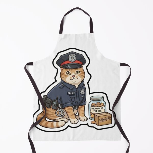 Item preview, Cute Police Officer Ginger Cat with Treats and Evidence Sticker designed and sold by Purely Art Shop.