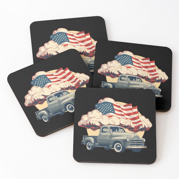 Item preview, Classic Pickup Truck with Patriotic Sky designed and sold by KapiPrint.